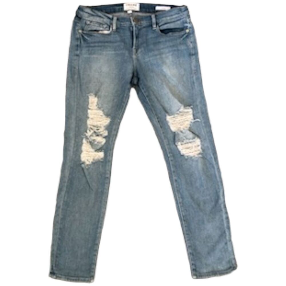 Frame Le Garcon Light Wash Distressed Denim Jeans‎ Made in USA Size 26